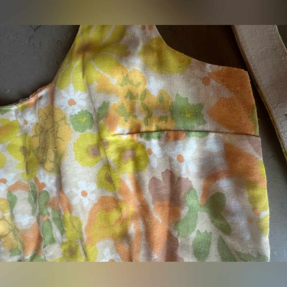 Mister Robert’s Vintage 1970 1960 60s 70s Floral Sleeveless Dress with Belt 12 - Picture 9 of 16
